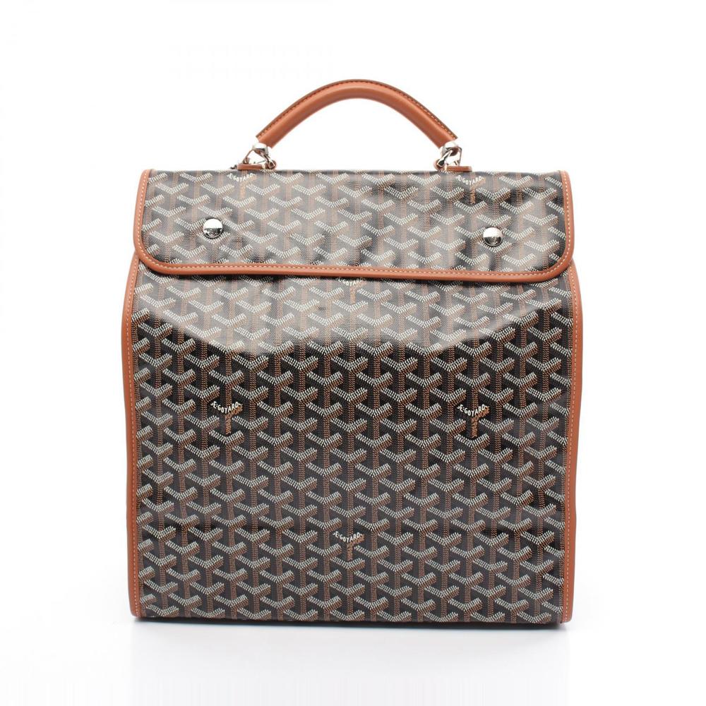 GOYARD Rucksack Backpack Bag Leather Black Brown White - Picture 1 of 5